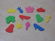 SALE  12 - FOAM STICKERS - PRINCESS - ASSORTED COLORS  SHAPES - NEW 