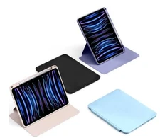 iPad Pro 13 inch Case (M4) 2024 Clear Back Rotating Stand Cover w/ Pencil Holder