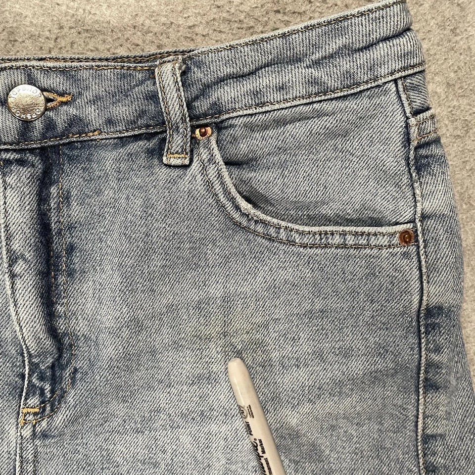 TopShop Moto Mom Pantalones Cortos Cintura Alta Corte Denim Azul Jean Para Mujer EE. UU. Talla 8 Foto 4 de 4