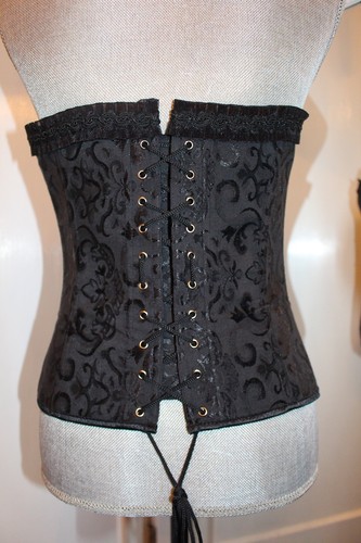 Women Fashional Bustier Corset Modesty Panel Back Fixed Boned Lace Up - Picture 3 of 3