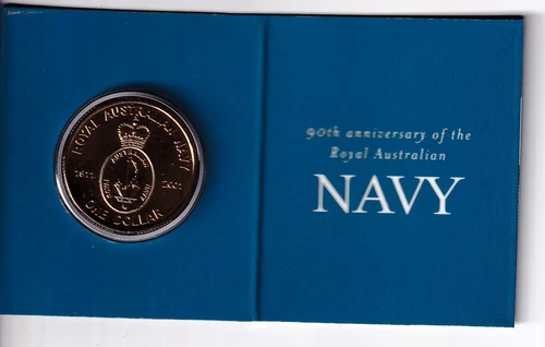 2001 AUSTRALIAN $1 90th ANNIVERSARY OF THE ROYAL AUSTRALIAN NAVY UNC COIN ..5461