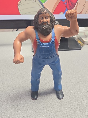 1984 WWF LJN Hillbilly Jim Rubber Wrestling Action...