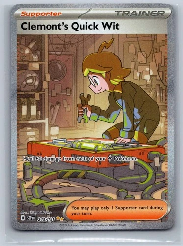Clemont's Quick Wit 243/191 Surging Sparks Pokemon Holo NM