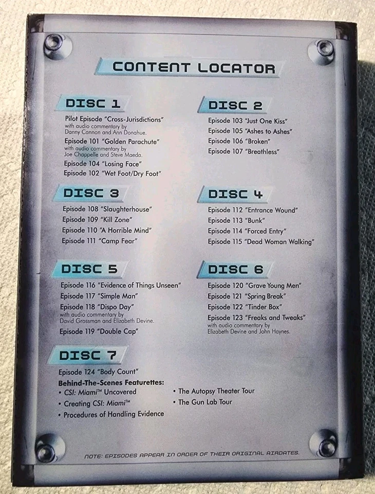 C.S.I. Miami: The Complete First Season(DVD)(6-Disk Set) - Image 4 of 4
