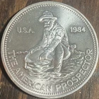 1984 ENGELHARD AMERICAN PROSPECTOR 1 TROY OZ .999 FINE SILVER ROUND w/ Capsule