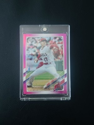 Topps Chrome 2021 Shohei Ohtani Pink Refractor Pitching LA Angels