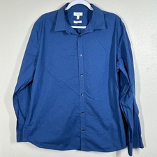 Calvin Klein Infinite Cool Dress Shirt Mens XL Blue Non Iron Long Sleeve