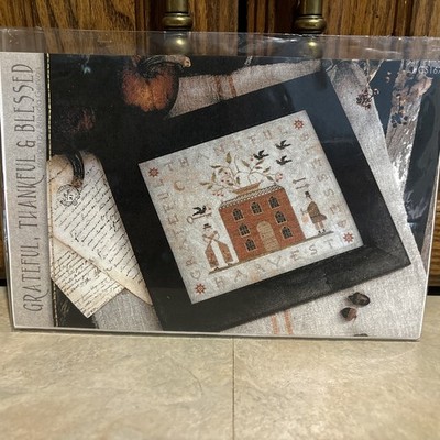 NEW With Thy Needle & Thread Cross Stitch Pattern  Grateful Thankful Blessed 