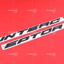 For 11-19 Expl Interceptor Police Hood Letters Emblem Decal Black Chrome Badge