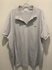 Lacoste Regular Fit Short Sleeve Polo Shirt Gray Men's Size 3XL Crocodile Logo