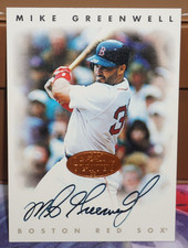 1996 Donruss Leaf Signature Series Mike Greenwell Bronze Auto On-Card Autograph
