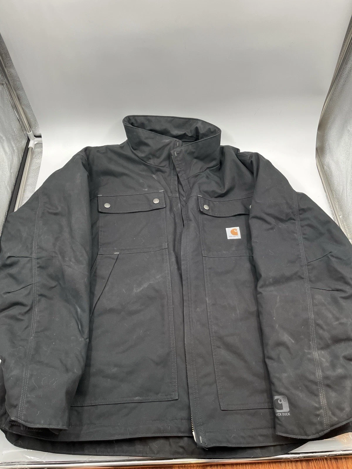 Carhartt Quick Duck Canvas Utility Jacket Full Zip Insulated Size 2XL