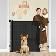 42" Tall X 60" Wide Retractable Baby Gates Extra Tall Pet Gate for Doorways T...