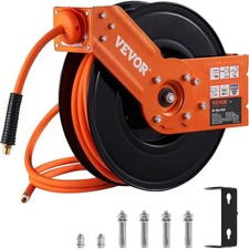 Retractable Air Hose Reel 3/8 IN x 50 FT Hybrid Air Hose Max 300PSI  5ft Lead in