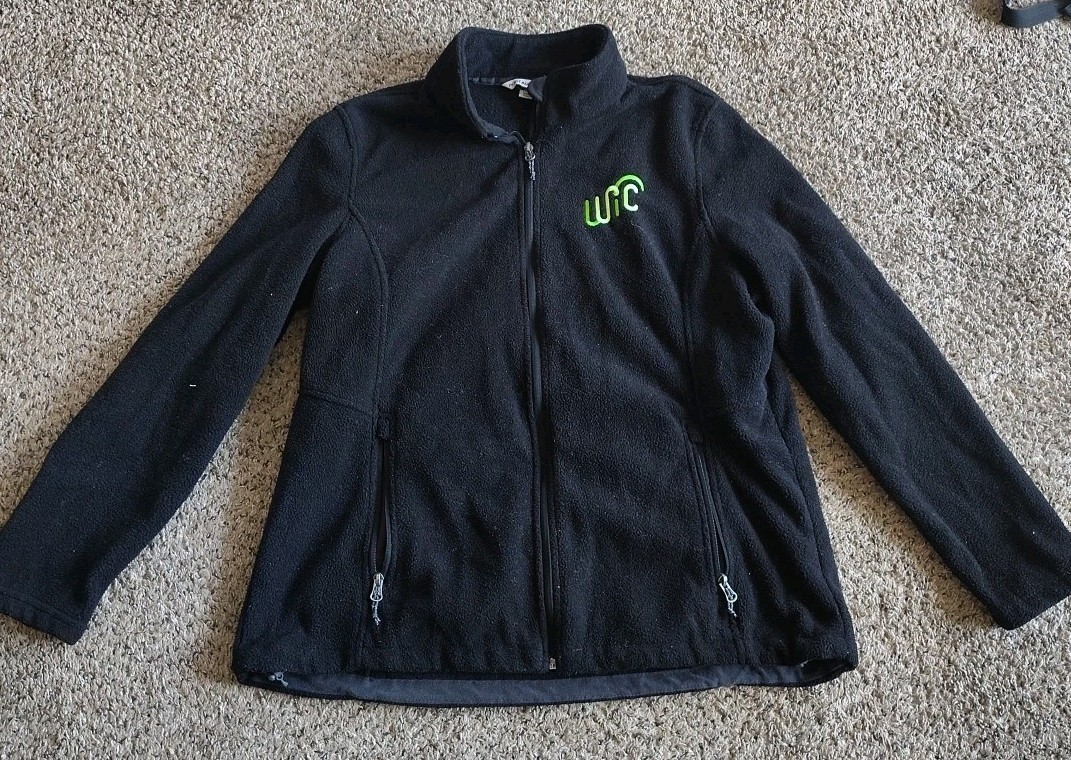 Port Authority Womens Value Fleece Black Jacket L217 WIC Embroidery in Green