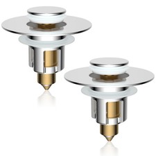 2 Pack Metal Universal Bathroom Sink Stopper, Upgraded Stainless Steel Sink D...