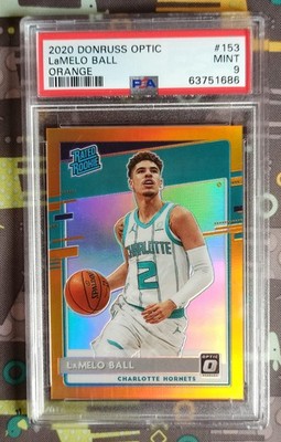 2020 Panini Donruss Optic Rated Rookie LaMelo Ball #153 Orange Prizm /199  PSA 9