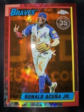 Ronald Acuña Jr. 2025 Topps Chrome Logofractor Last On Print Orange /25 SSP
