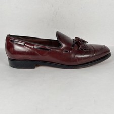 Allen Edmonds Grayson Shoes Mens Size 11.5 A Burgundy Leather Tassel Loafers