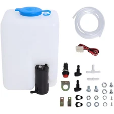 Swess Universal Car Windshield Washer Pump Washer Fluid Reservoir Bottle Kit