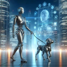 Digital Image Picture Photo Wallpaper Background Desktop Art Robot Dog #A224