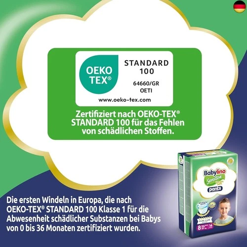 Babylino Sensitive Cotton Soft Windeln Größe 8, Pants XXL (20+ kg), 14 Stück - Bild 5 von 10