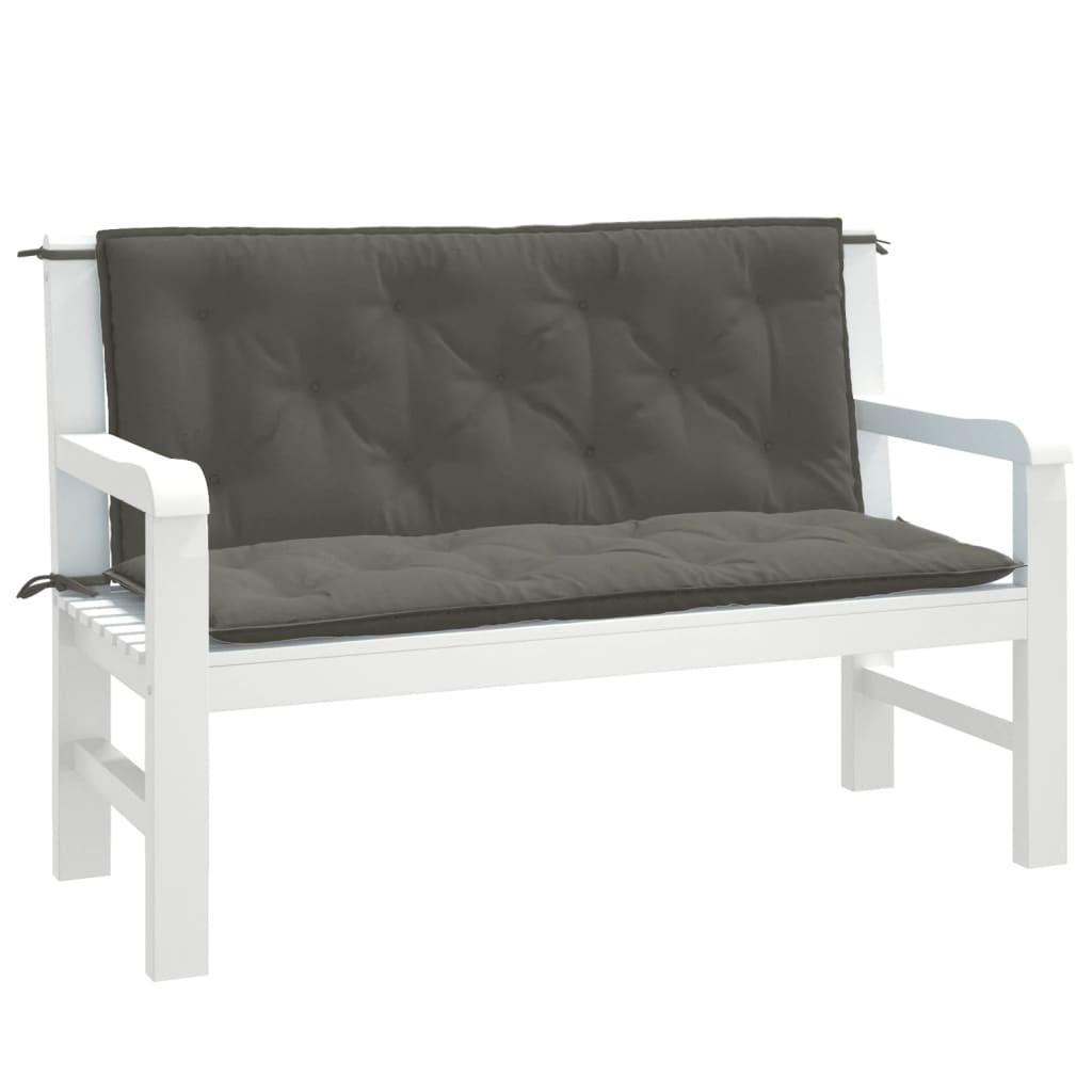 Cuscini Panca Giardino vidaXL 2pz 120x50x7 cm Grigio Scuro Mélange