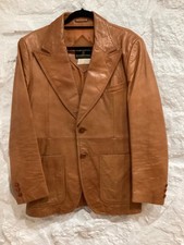 Vintage 70's Fantastic International Fashions Mens Brown Leather Jacket Blazer