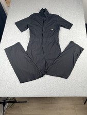 Dickies Mens Short Sleeve Full Zip Jumpsuit Workwear Black Utility