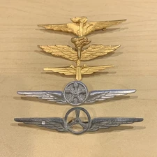 WW2 ITALIAN AIR FORCE LOT OF 5 WINGS,MECHANIC,PILOT,OBSERVER,AIRCREW BADGE,LOOK