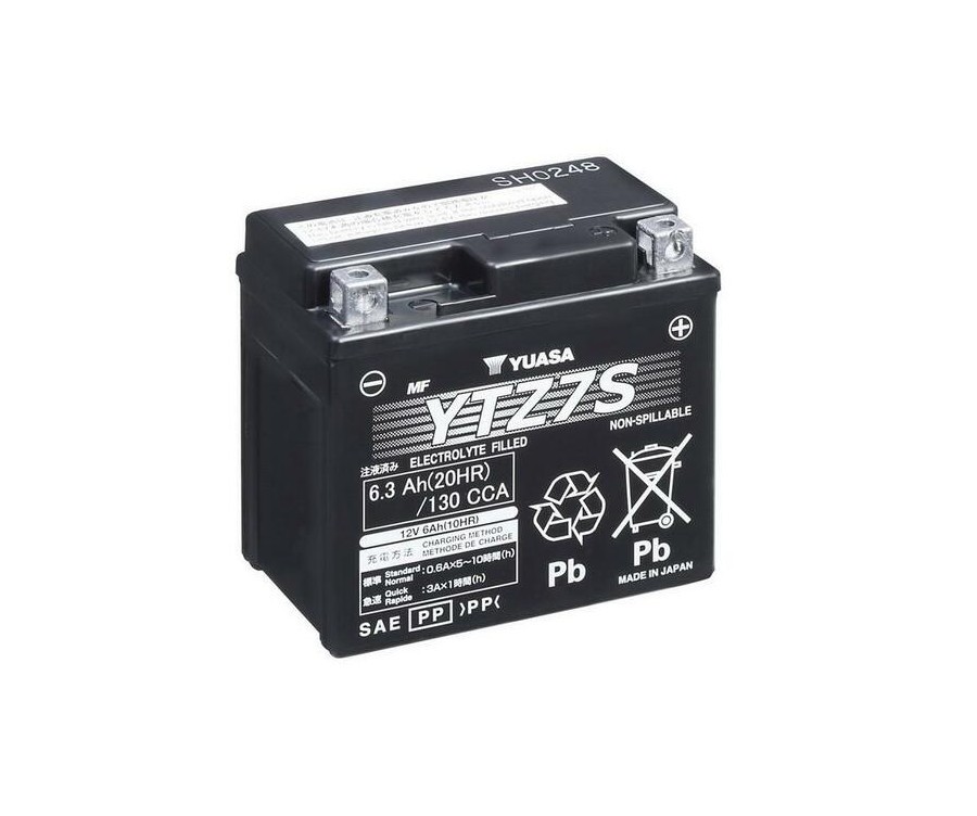 Batterie YUASA YTZ7S étanche haute performance anti-vibration pour démarrage hiver