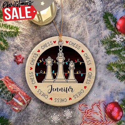 Customized Chess Christmas Tree Ornament with Name, Chess Lovers Gifts, Chess...