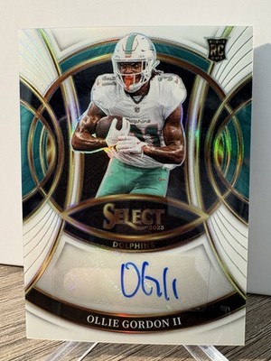 2025 Panini Select Ollie Gordon II Rookie Signatures White Prizm