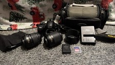 Used Nikon D3100 Digital SLR Camera w/ 18-55mm 55-200mm Lenses 8GB SD