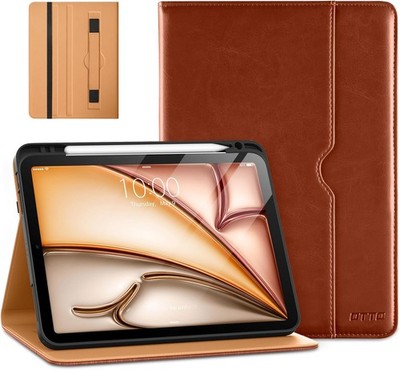 Case for iPad Air 11-inch (2022/2020), Premium Leather Folio Stand Cover with Pe