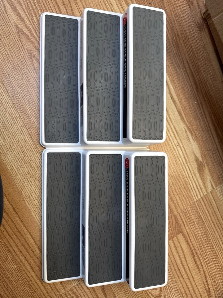 Copco Non-Skid 3-Tier Shelf Organizer Spice Rack, White/Gray, 10x9x3 in - Image 4 of 4