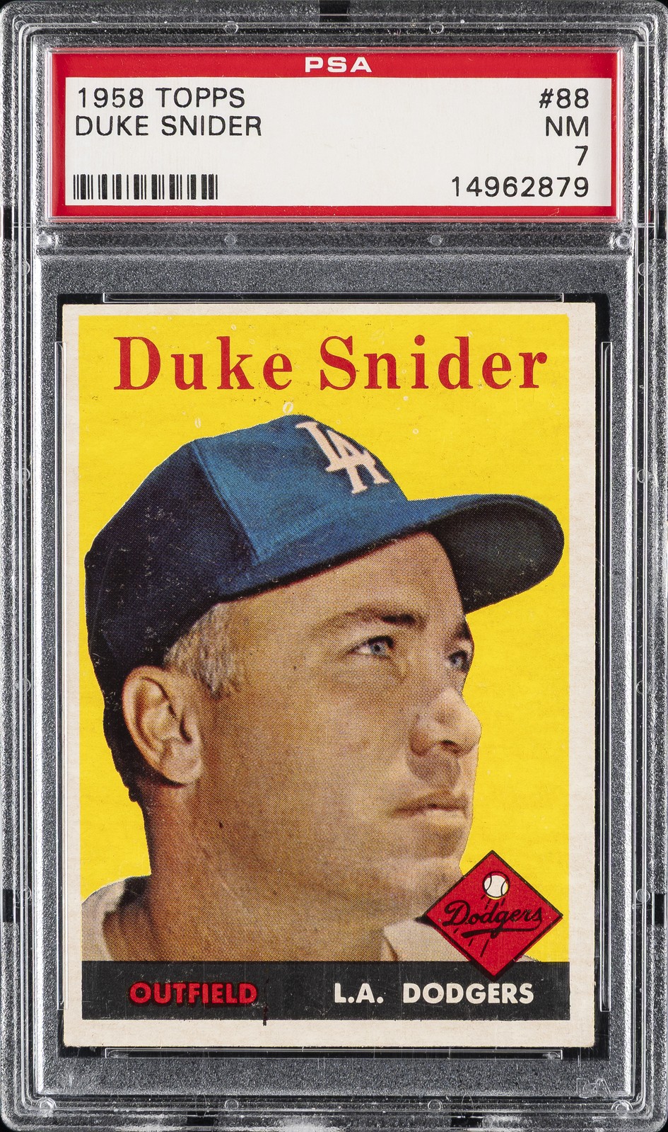 1958 TOPPS #88 DUKE SNIDER PSA 7