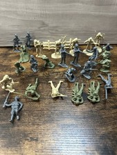 BMC Toys Plastic Army Men Lot of 27 WWII Soldiers Gray Green Tan Figures