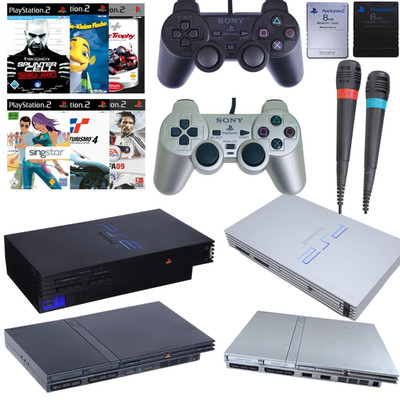 PS2 Playstation 2 Konsole Schwarz | Silber - Slim | FAT + Original Controller