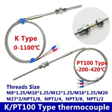 Thermocouple K PT100 Sheathed 1100°C Ungroun...