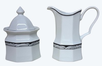 Studio Nova Black & White Synthesis Y0031 Creamer and Sugar Set