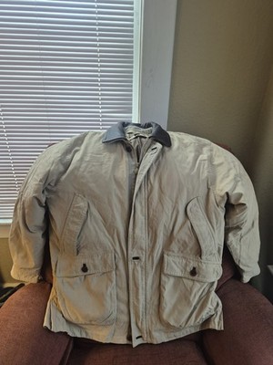 Men's Rainforest Insulated Goose Down Full Zip Size XL Beige Cargo Parka Jacket