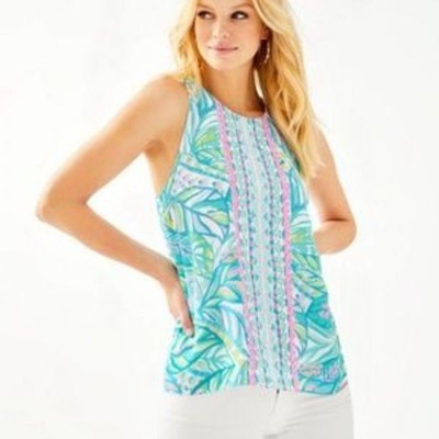 Lily Pulitzer Lyle Sleeveless Tank Blouse Bright Vacation Resort Size XS