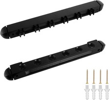 2-Piece Wall Mounted Pool Cue Rack Solid Wood Billiard Cue Holder for 6 Stic