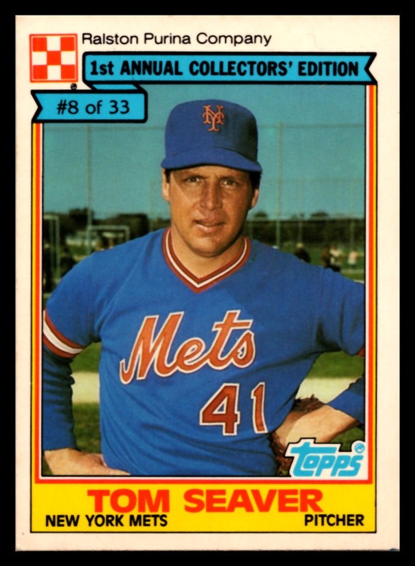 Tom Seaver #8 Baseball Cards 1984 Ralston Purina trading card — raw and PSA graded price guide