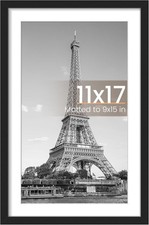 11X17 Picture Frame Black, Display Pictures 8 X 12 with Mat or 11 X 17 without M