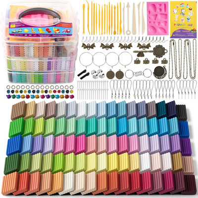Polymer Clay Kits, 85 Colors Oven Bake Modeling Clay for Kids, Non-Sticky Moldin