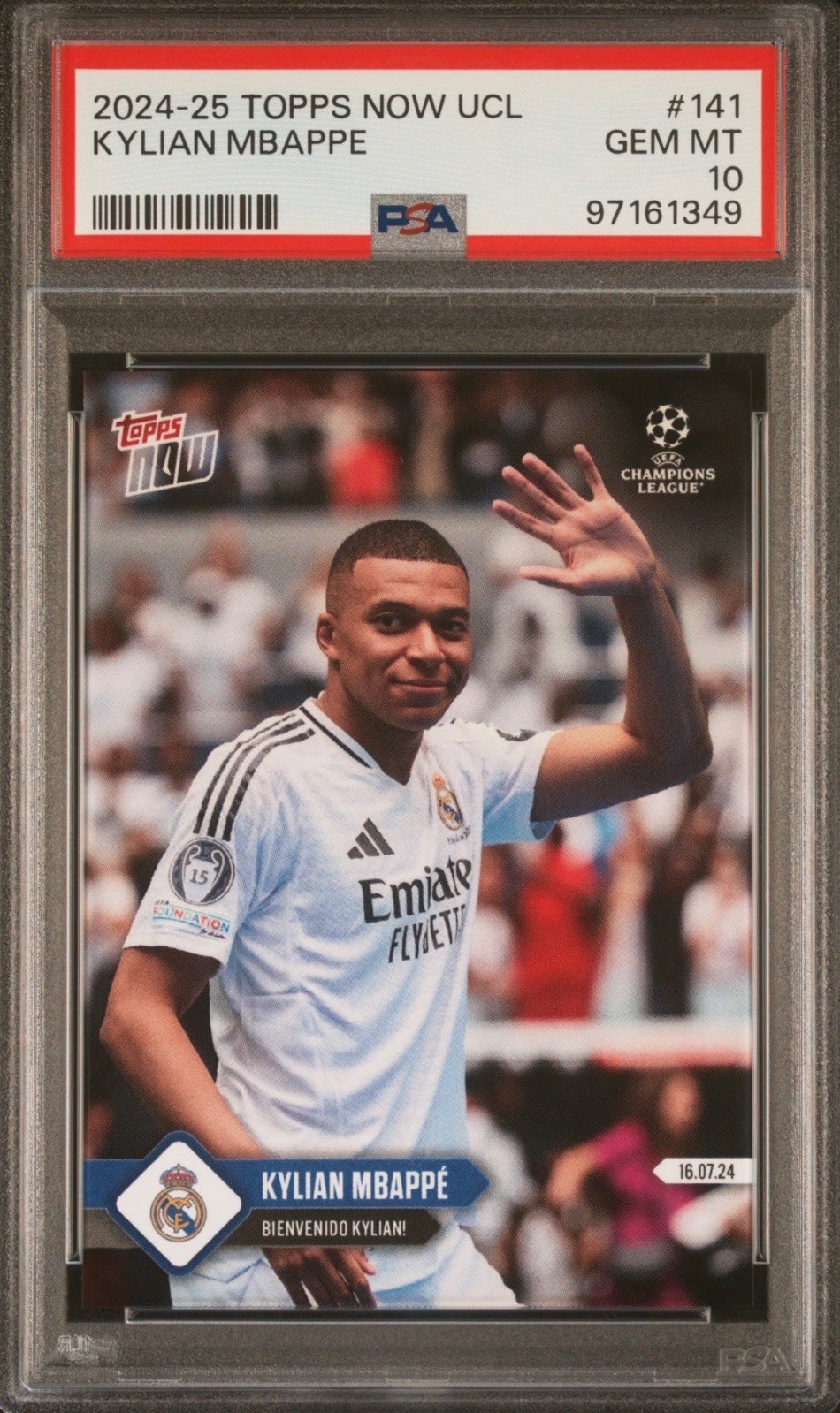 2023 Topps Now UEFA Kylian Mbappe #141 Real Madrid PSA 10