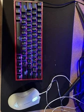 Gaming keyboard and mouse: Redragon Fizz RBG and Razer Deathadder Essential.