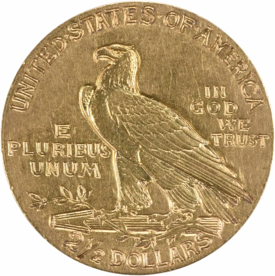 Oro indio 1911 $2,50 AU sin certificación #108 Foto 2 de 2